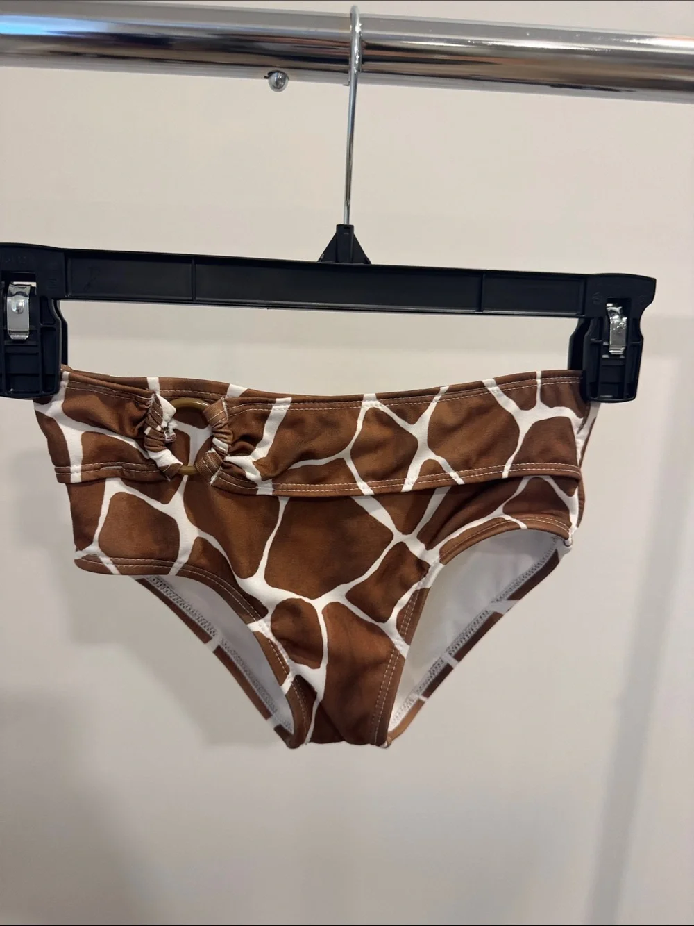 Janie and Jack Brown Giraffe Print Ruffle Bikini Set